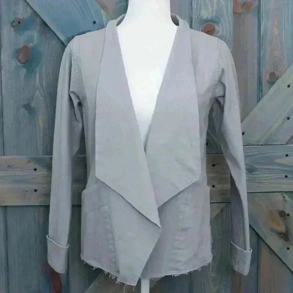 Robin Lane Canvas Friday Grey Jacket Size 1 Small 6 8 - Picture 5 of 13